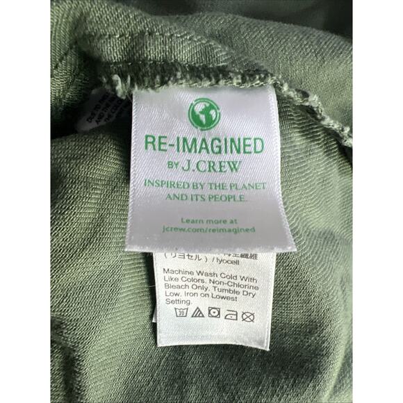 J. Crew womens 8 jumper zip front romper military utility green chino Y2K - Picture 8 of 11